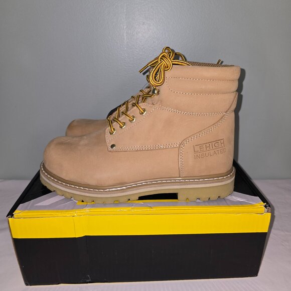 Lehigh Safety Steel Toe Work Boots 5030; Men's 9.5D, Tan, New in Box - Picture 5 of 10